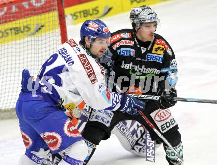 EBEL. Eishockey Bundesliga. EC  VSV gegen EHC LIWEST Linz. Jonathan Ferland, (VSV), Fabian Scholz  (Linz). Villach, am 8.3.2011.
Foto: Kuess 


---
pressefotos, pressefotografie, kuess, qs, qspictures, sport, bild, bilder, bilddatenbank