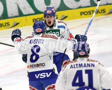 EBEL. Eishockey Bundesliga. EC  VSV gegen EHC LIWEST Linz.  Torjubel Nico Toff. Villach, am 8.3.2011.
Foto: Kuess 


---
pressefotos, pressefotografie, kuess, qs, qspictures, sport, bild, bilder, bilddatenbank