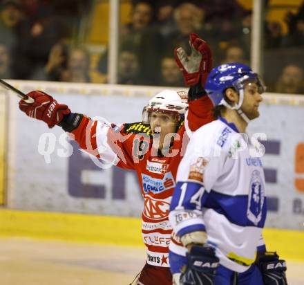 EBEL. Eishockey Bundesliga. KAC gegen KHL Medvescak Zagreb. Torjubel Geier Stephan (KAC). Klagenfurt, am 8.3.2011.
Foto: Kuess 

---
pressefotos, pressefotografie, kuess, qs, qspictures, sport, bild, bilder, bilddatenbank