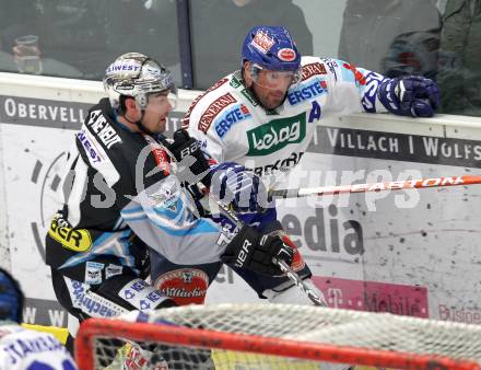 EBEL. Eishockey Bundesliga. EC  VSV gegen EHC LIWEST Linz. Gerhard Unterluggauer, (VSV), Patrick Leahy  (Linz). Villach, am 8.3.2011.
Foto: Kuess 


---
pressefotos, pressefotografie, kuess, qs, qspictures, sport, bild, bilder, bilddatenbank