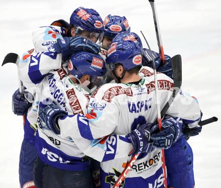 EBEL. Eishockey Bundesliga. EC  VSV gegen EHC LIWEST Linz.  Torjubel VSV. Villach, am 8.3.2011.
Foto: Kuess 


---
pressefotos, pressefotografie, kuess, qs, qspictures, sport, bild, bilder, bilddatenbank