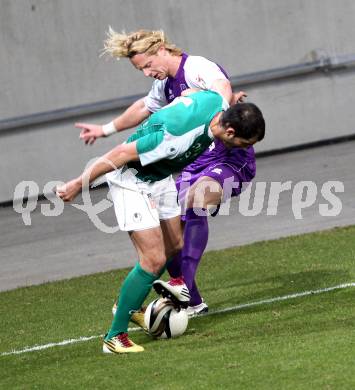 Fussball. Regionalliga. SK Austria Klagenfurt gegen DSV Leoben. Johannes Isopp,  (Klagenfurt), Diego Rottensteiner (Leoben). Klagenfurt, 11.3.2011.
Fotos: Kuess
---
pressefotos, pressefotografie, kuess, qs, qspictures, sport, bild, bilder, bilddatenbank