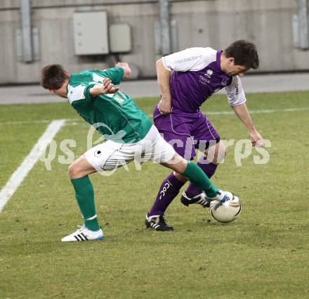 Fussball. Regionalliga. SK Austria Klagenfurt gegen DSV Leoben. Christian Sablatnig, (Klagenfurt), Dominik Hackinger (Leoben). Klagenfurt, 11.3.2011.
Fotos: Kuess
---
pressefotos, pressefotografie, kuess, qs, qspictures, sport, bild, bilder, bilddatenbank