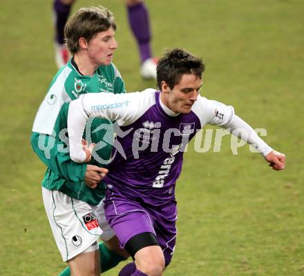 Fussball. Regionalliga. SK Austria Klagenfurt gegen DSV Leoben. Martin Salentinig, (Klagenfurt), Michael Rabko (Leoben). Klagenfurt, 11.3.2011.
Fotos: Kuess
---
pressefotos, pressefotografie, kuess, qs, qspictures, sport, bild, bilder, bilddatenbank