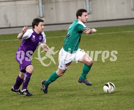 Fussball. Regionalliga. SK Austria Klagenfurt gegen DSV Leoben. Christian Sablatnig, (Klagenfurt), Gergely Fuefza (Leoben). Klagenfurt, 11.3.2011.
Fotos: Kuess
---
pressefotos, pressefotografie, kuess, qs, qspictures, sport, bild, bilder, bilddatenbank