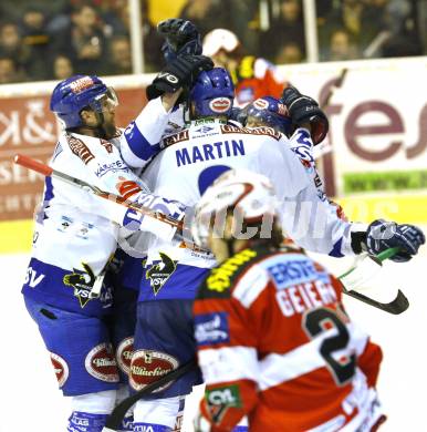 EBEL. Eishockey Bundesliga. KAC gegen VSV. Torjubel VSV. Klagenfurt, am 15.3.2011.
Foto: Kuess 

---
pressefotos, pressefotografie, kuess, qs, qspictures, sport, bild, bilder, bilddatenbank