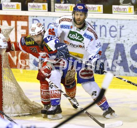 EBEL. Eishockey Bundesliga. KAC gegen VSV. Martin Schumnig, (KAC),  Tomaz Razingar (VSV). Klagenfurt, am 15.3.2011.
Foto: Kuess 

---
pressefotos, pressefotografie, kuess, qs, qspictures, sport, bild, bilder, bilddatenbank