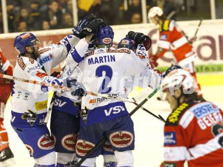 EBEL. Eishockey Bundesliga. KAC gegen VSV. Torjubel VSV. Klagenfurt, am 15.3.2011.
Foto: Kuess 

---
pressefotos, pressefotografie, kuess, qs, qspictures, sport, bild, bilder, bilddatenbank