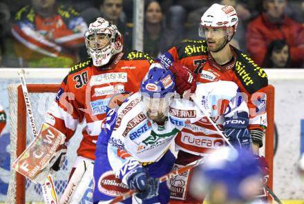 EBEL. Eishockey Bundesliga. KAC gegen VSV. Rene Swette, Sean Brown, (KAC),  Jonathan Ferland  (VSV). Klagenfurt, am 15.3.2011.
Foto: Kuess 

---
pressefotos, pressefotografie, kuess, qs, qspictures, sport, bild, bilder, bilddatenbank