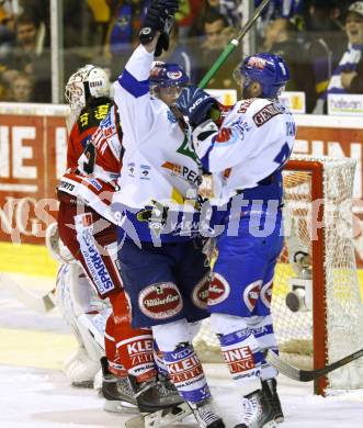 EBEL. Eishockey Bundesliga. KAC gegen VSV. Torjubel Michael Raffl. Klagenfurt, am 15.3.2011.
Foto: Kuess 

---
pressefotos, pressefotografie, kuess, qs, qspictures, sport, bild, bilder, bilddatenbank