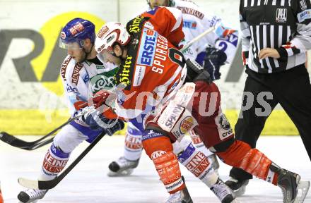 EBEL. Eishockey Bundesliga. KAC gegen VSV. Tyler Spurgeon, (KAC),  Matt Ryan (VSV). Klagenfurt, am 15.3.2011.
Foto: Kuess 

---
pressefotos, pressefotografie, kuess, qs, qspictures, sport, bild, bilder, bilddatenbank