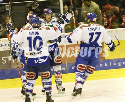 EBEL. Eishockey Bundesliga. KAC gegen VSV. Torjubel VSV. Klagenfurt, am 15.3.2011.
Foto: Kuess 

---
pressefotos, pressefotografie, kuess, qs, qspictures, sport, bild, bilder, bilddatenbank