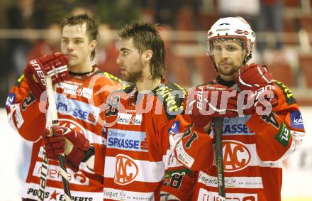 EBEL. Eishockey Bundesliga. KAC gegen VSV. Thomas HUndertpfund, Martin Schumnig, Johannes Reichel (KAC). Klagenfurt, am 15.3.2011.
Foto: Kuess 

---
pressefotos, pressefotografie, kuess, qs, qspictures, sport, bild, bilder, bilddatenbank