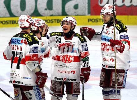 EBEL. Eishockey Bundesliga. EC  VSV gegen KAC.  Torjubel KAC. Villach, am 17.3.2011.
Foto: Kuess 


---
pressefotos, pressefotografie, kuess, qs, qspictures, sport, bild, bilder, bilddatenbank