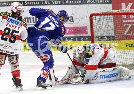 EBEL. Eishockey Bundesliga. EC  VSV gegen KAC.  Joshua Langfeld, (VSV), Kirk Furey, Andy Chiodo (KAC). Villach, am 17.3.2011.
Foto: Kuess 


---
pressefotos, pressefotografie, kuess, qs, qspictures, sport, bild, bilder, bilddatenbank