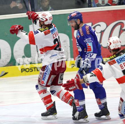 EBEL. Eishockey Bundesliga. EC  VSV gegen KAC.  Torjubel Mike Craig (KAC). Villach, am 17.3.2011.
Foto: Kuess 


---
pressefotos, pressefotografie, kuess, qs, qspictures, sport, bild, bilder, bilddatenbank