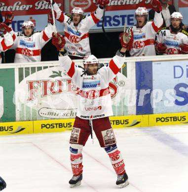 EBEL. Eishockey Bundesliga. EC  VSV gegen KAC.  Torjubel Sean Brown (KAC). Villach, am 17.3.2011.
Foto: Kuess 


---
pressefotos, pressefotografie, kuess, qs, qspictures, sport, bild, bilder, bilddatenbank