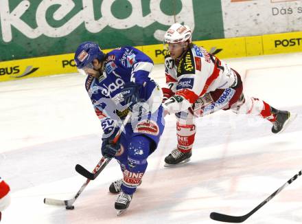 EBEL. Eishockey Bundesliga. EC  VSV gegen KAC.  Jonathan Ferland, (VSV), Thomas Hundertpfund (KAC). Villach, am 17.3.2011.
Foto: Kuess 


---
pressefotos, pressefotografie, kuess, qs, qspictures, sport, bild, bilder, bilddatenbank