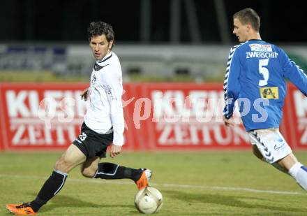 Fussball Erste Liga. WAC/St. Andrae gegen SKN St. Poelten. Sandro Zakany,  (WAC), Stephan Zwierschitz (St.Poelten). Wolfsberg, 18.3.2011
Foto: Kuess

---
pressefotos, pressefotografie, kuess, qs, qspictures, sport, bild, bilder, bilddatenbank