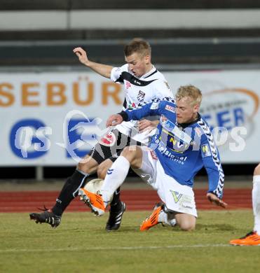 Fussball Erste Liga. WAC/St. Andrae gegen SKN St. Poelten.  Manuel Kerhe, (WAC), Thomas Froeschl (St.Poelten). Wolfsberg, 18.3.2011
Foto: Kuess

---
pressefotos, pressefotografie, kuess, qs, qspictures, sport, bild, bilder, bilddatenbank