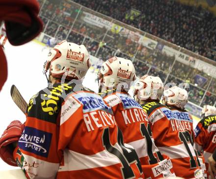 EBEL. Eishockey Bundesliga. KAC gegen VSV. Johannes Reichel, Johannes Kirisits, Gregor Hager (KAC). Klagenfurt, am 20.3.2011.
Foto: Kuess 

---
pressefotos, pressefotografie, kuess, qs, qspictures, sport, bild, bilder, bilddatenbank