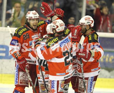 EBEL. Eishockey Bundesliga. KAC gegen VSV. Torjubel KAC. Klagenfurt, am 20.3.2011.
Foto: Kuess 

---
pressefotos, pressefotografie, kuess, qs, qspictures, sport, bild, bilder, bilddatenbank