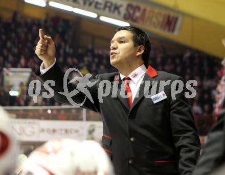 EBEL. Eishockey Bundesliga. KAC gegen VSV. Trainer Many Viveieros (KAC). Klagenfurt, am 20.3.2011.
Foto: Kuess 

---
pressefotos, pressefotografie, kuess, qs, qspictures, sport, bild, bilder, bilddatenbank