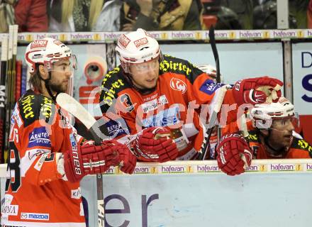 EBEL. Eishockey Bundesliga. KAC gegen VSV. Schumnig Martin, Siklenka Mike, Furey Kirk (KAC). Klagenfurt, am 20.3.2011.
Foto: Kuess 

---
pressefotos, pressefotografie, kuess, qs, qspictures, sport, bild, bilder, bilddatenbank