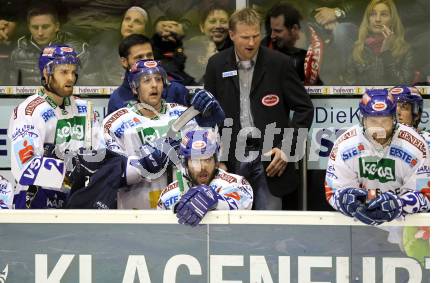 EBEL. Eishockey Bundesliga. KAC gegen VSV. Martin Mike, Essmann Kevin, Mitchell Kevin, Kuznik Greg, Guenther Lanzinger  (VSV). Klagenfurt, am 20.3.2011.
Foto: Kuess 

---
pressefotos, pressefotografie, kuess, qs, qspictures, sport, bild, bilder, bilddatenbank