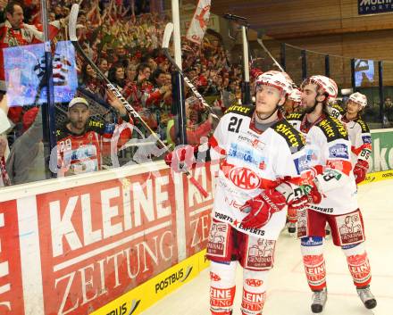 EBEL. Eishockey Bundesliga. EC  VSV gegen KAC.  Jubel KAC. Villach, am 22.3.2011.
Foto: Kuess 


---
pressefotos, pressefotografie, kuess, qs, qspictures, sport, bild, bilder, bilddatenbank