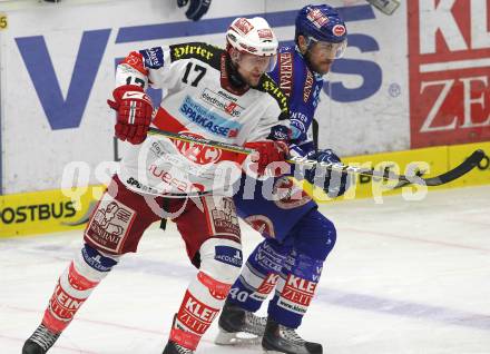 EBEL. Eishockey Bundesliga. VSV gegen KAC. Joshua Langfeld (VSV),  Gregor Hager (KAC). Villach, am 22.3.2011.
Foto: Kuess
---
pressefotos, pressefotografie, kuess, qs, qspictures, sport, bild, bilder, bilddatenbank