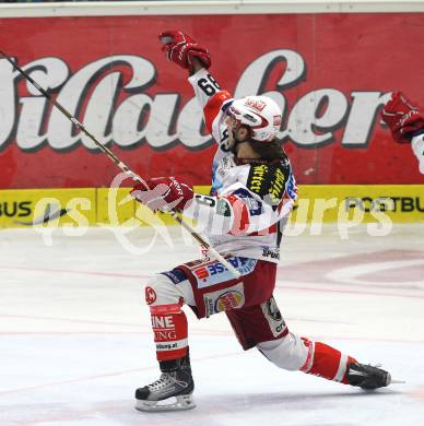 EBEL. Eishockey Bundesliga. VSV gegen KAC. Torjubel Raphael Herburger (KAC). Villach, am 22.3.2011.
Foto: Kuess
---
pressefotos, pressefotografie, kuess, qs, qspictures, sport, bild, bilder, bilddatenbank