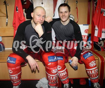 EBEL. Eishockey Bundesliga. KAC gegen VSV. Mike Siklenka, Geier Stephan (KAC). Klagenfurt, am 24.3.2011.
Foto: Kuess 

---
pressefotos, pressefotografie, kuess, qs, qspictures, sport, bild, bilder, bilddatenbank