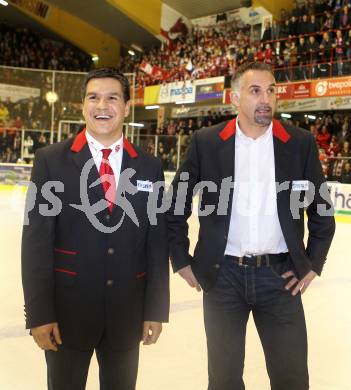 EBEL. Eishockey Bundesliga. KAC gegen VSV. Trainer Many Viveiros, Co-Trainer Gerald Ressmann (KAC). Klagenfurt, am 24.3.2011.
Foto: Kuess 

---
pressefotos, pressefotografie, kuess, qs, qspictures, sport, bild, bilder, bilddatenbank