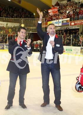 EBEL. Eishockey Bundesliga. KAC gegen VSV. Trainer Many Viveiros, Co-Trainer Gerald Ressmann (KAC). Klagenfurt, am 24.3.2011.
Foto: Kuess 

---
pressefotos, pressefotografie, kuess, qs, qspictures, sport, bild, bilder, bilddatenbank