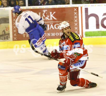 EBEL. Eishockey Bundesliga. KAC gegen VSV. Torjubel Mike Craig (KAC)). Klagenfurt, am 24.3.2011.
Foto: Kuess 

---
pressefotos, pressefotografie, kuess, qs, qspictures, sport, bild, bilder, bilddatenbank