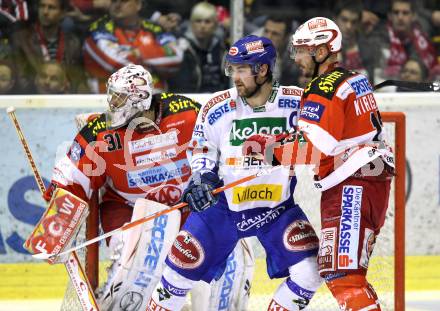 EBEL. Eishockey Bundesliga. KAC gegen VSV. Andy Chiodo, Johannes Kirisits, (KAC), Jonathan Ferland (VSV). Klagenfurt, am 24.3.2011.
Foto: Kuess 

---
pressefotos, pressefotografie, kuess, qs, qspictures, sport, bild, bilder, bilddatenbank