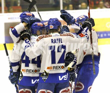 EBEL. Eishockey Bundesliga. KAC gegen VSV. Torjubel VSV. Klagenfurt, am 24.3.2011.
Foto: Kuess 

---
pressefotos, pressefotografie, kuess, qs, qspictures, sport, bild, bilder, bilddatenbank