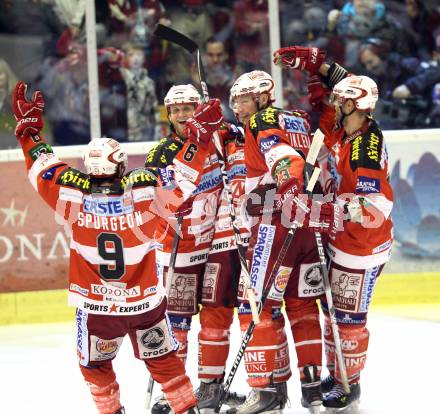 EBEL. Eishockey Bundesliga. KAC gegen VSV. Torjubel KAC. Klagenfurt, am 24.3.2011.
Foto: Kuess 

---
pressefotos, pressefotografie, kuess, qs, qspictures, sport, bild, bilder, bilddatenbank