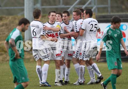 Fussball Regionalliga. Feldkirchen SV gegen DSV Leoben. Torjubel (Feldkirchen). Klagenfurt, am 26.3.2011.
Foto: Kuess
---
pressefotos, pressefotografie, kuess, qs, qspictures, sport, bild, bilder, bilddatenbank