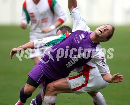 Fussball. Regionalliga. SK Austria Klagenfurt gegen FC Wels. Michael Kulnik,  (Klagenfurt), Andreas Feichtinger (Wels). Klagenfurt, 27.3.2011.
Foto: Kuess

---
pressefotos, pressefotografie, kuess, qs, qspictures, sport, bild, bilder, bilddatenbank