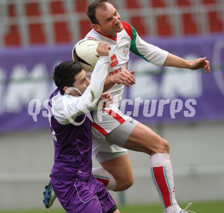 Fussball. Regionalliga. SK Austria Klagenfurt gegen FC Wels. Stephan Buergler,  (Klagenfurt),  Andreas Feichtinger (Wels). Klagenfurt, 27.3.2011.
Foto: Kuess

---
pressefotos, pressefotografie, kuess, qs, qspictures, sport, bild, bilder, bilddatenbank