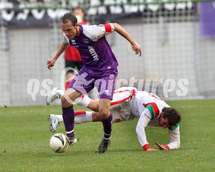 Fussball. Regionalliga. SK Austria Klagenfurt gegen FC Wels. Christian Prawda,  (Klagenfurt), Danijel Vukadin (Wels). Klagenfurt, 27.3.2011.
Foto: Kuess

---
pressefotos, pressefotografie, kuess, qs, qspictures, sport, bild, bilder, bilddatenbank