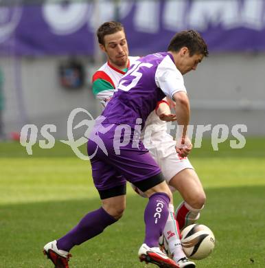 Fussball. Regionalliga. SK Austria Klagenfurt gegen FC Wels. Martin Salentinig, (Klagenfurt), Milan Koprivarov (Wels). Klagenfurt, 27.3.2011.
Foto: Kuess

---
pressefotos, pressefotografie, kuess, qs, qspictures, sport, bild, bilder, bilddatenbank