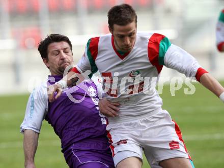 Fussball. Regionalliga. SK Austria Klagenfurt gegen FC Wels. Christian Sablatnig,  (Klagenfurt), Milan Koprivarov (Wels). Klagenfurt, 27.3.2011.
Foto: Kuess

---
pressefotos, pressefotografie, kuess, qs, qspictures, sport, bild, bilder, bilddatenbank