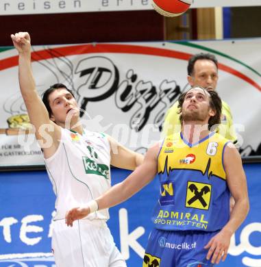 Basketball Bundesliga. Woerthersee Piraten gegen UBC St. Poelten. Kuttnig Andreas (Piraten),  David Jandl (St.Poelten).  Klagenfurt, 27.3.2011
Foto: Kuess

---
pressefotos, pressefotografie, kuess, qs, qspictures, sport, bild, bilder, bilddatenbank