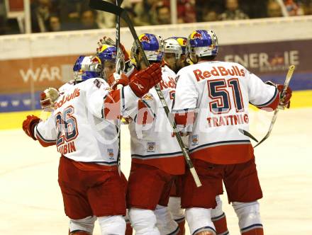 EBEL. Eishockey Bundesliga. KAC gegen Red Bull Salzburg. Torjubel Salzburg. Klagenfurt, am 31.3.2011.
Foto: Kuess 

---
pressefotos, pressefotografie, kuess, qs, qspictures, sport, bild, bilder, bilddatenbank