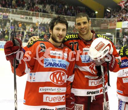 EBEL. Eishockey Bundesliga. KAC gegen Red Bull Salzburg. Tyler Spurgeon, Sean Brown (KAC)). Klagenfurt, am 31.3.2011.
Foto: Kuess 

---
pressefotos, pressefotografie, kuess, qs, qspictures, sport, bild, bilder, bilddatenbank