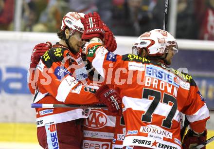 EBEL. Eishockey Bundesliga. KAC gegen Red Bull Salzburg. Torjubel KAC. Klagenfurt, am 31.3.2011.
Foto: Kuess 

---
pressefotos, pressefotografie, kuess, qs, qspictures, sport, bild, bilder, bilddatenbank