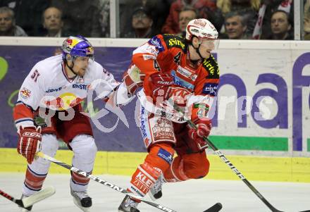 EBEL. Eishockey Bundesliga. KAC gegen Red Bull Salzburg. David Schuller, (KAC), Matthias Trattnig (Salzburg). Klagenfurt, am 31.3.2011.
Foto: Kuess 

---
pressefotos, pressefotografie, kuess, qs, qspictures, sport, bild, bilder, bilddatenbank